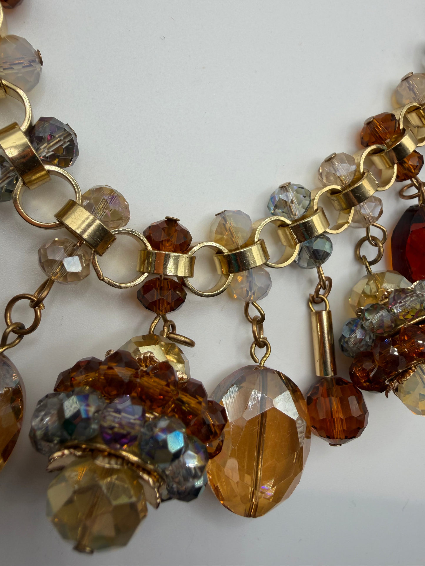 Vintage Amber Crystal Wonderland Necklace
