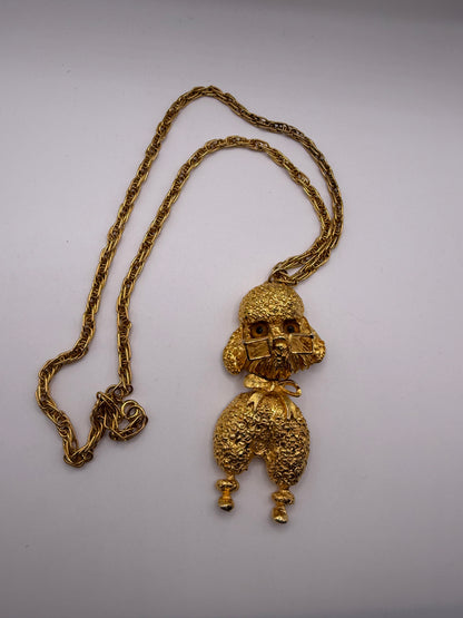 Vintage Articulated Smarty Pants Poodle Necklace