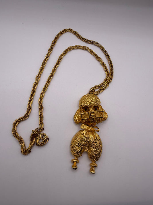 Vintage Articulated Smarty Pants Poodle Necklace