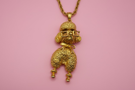 Vintage Articulated Smarty Pants Poodle Necklace