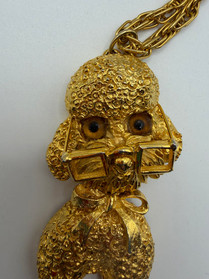Vintage Articulated Smarty Pants Poodle Necklace