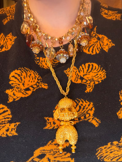 Vintage Articulated Smarty Pants Poodle Necklace