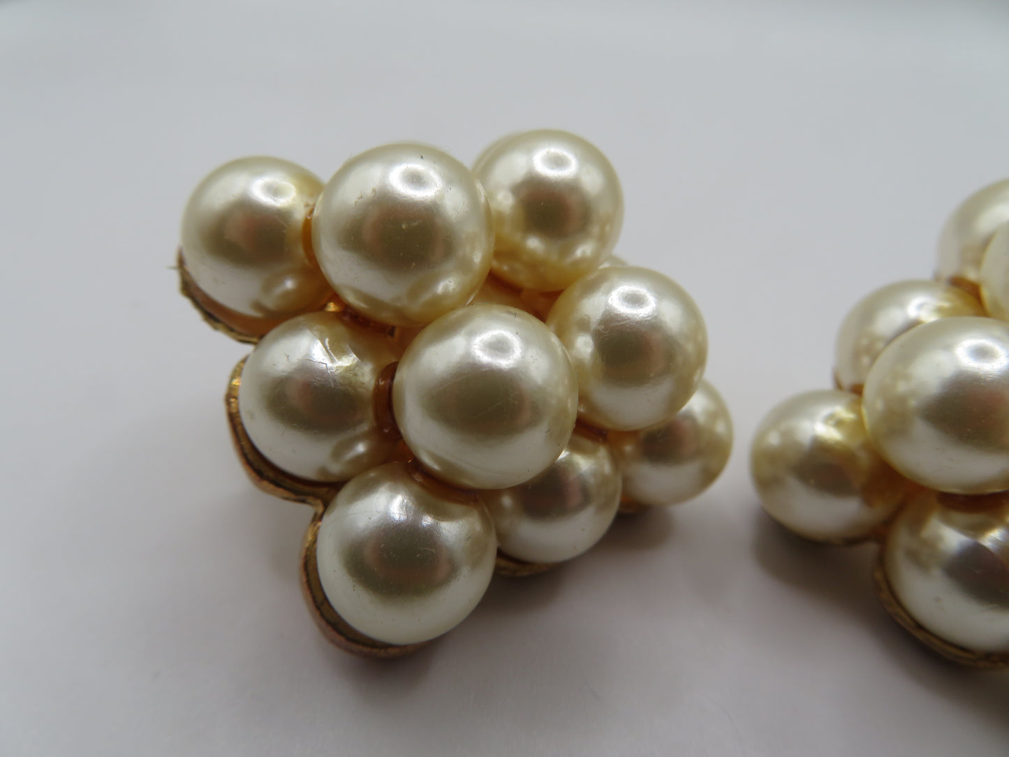 Vintage Chunky Bubble Pyramid Clip On Earrings