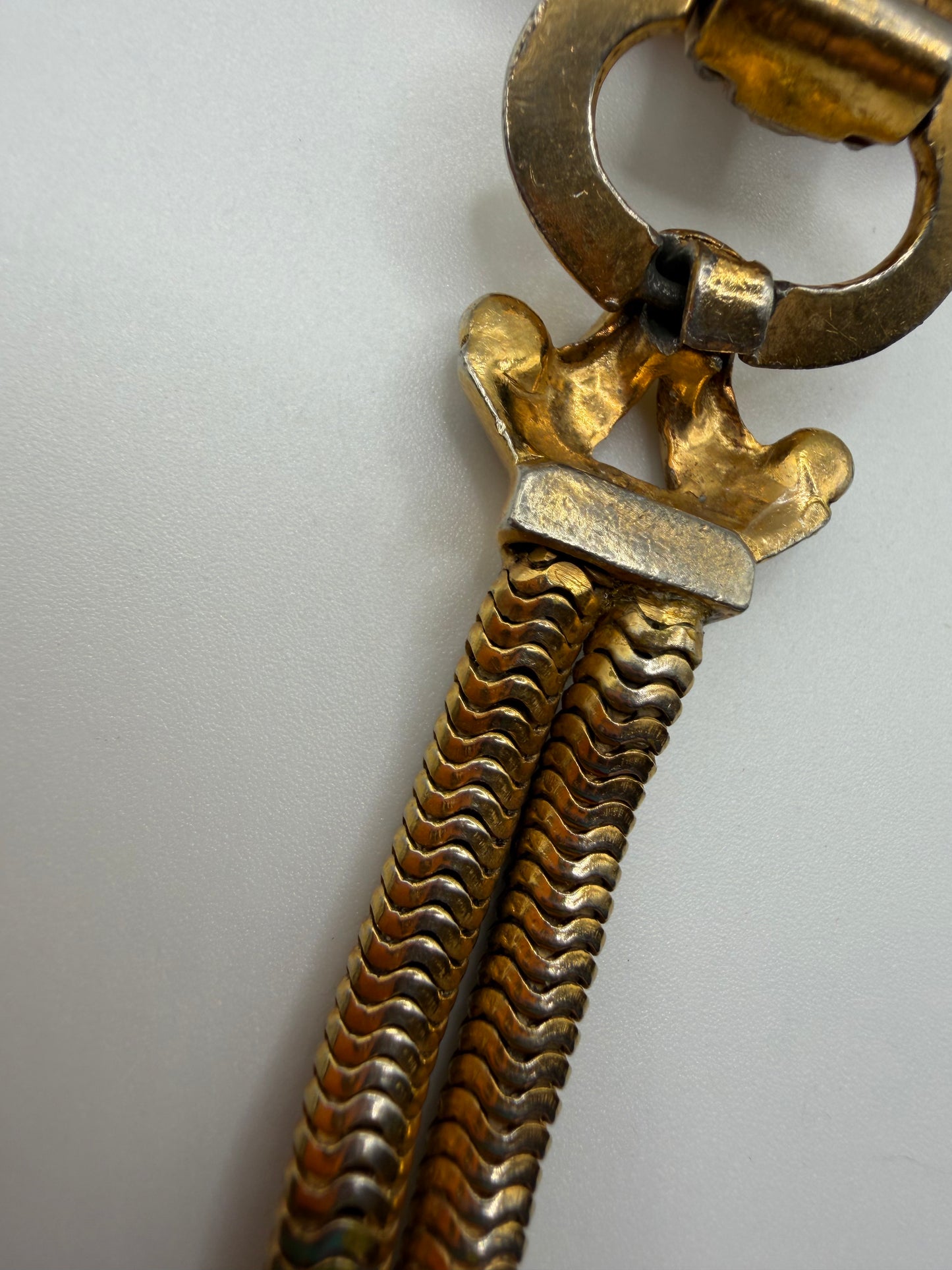 Vintage 1940s Citrine Glass Gold Retro Bracelet