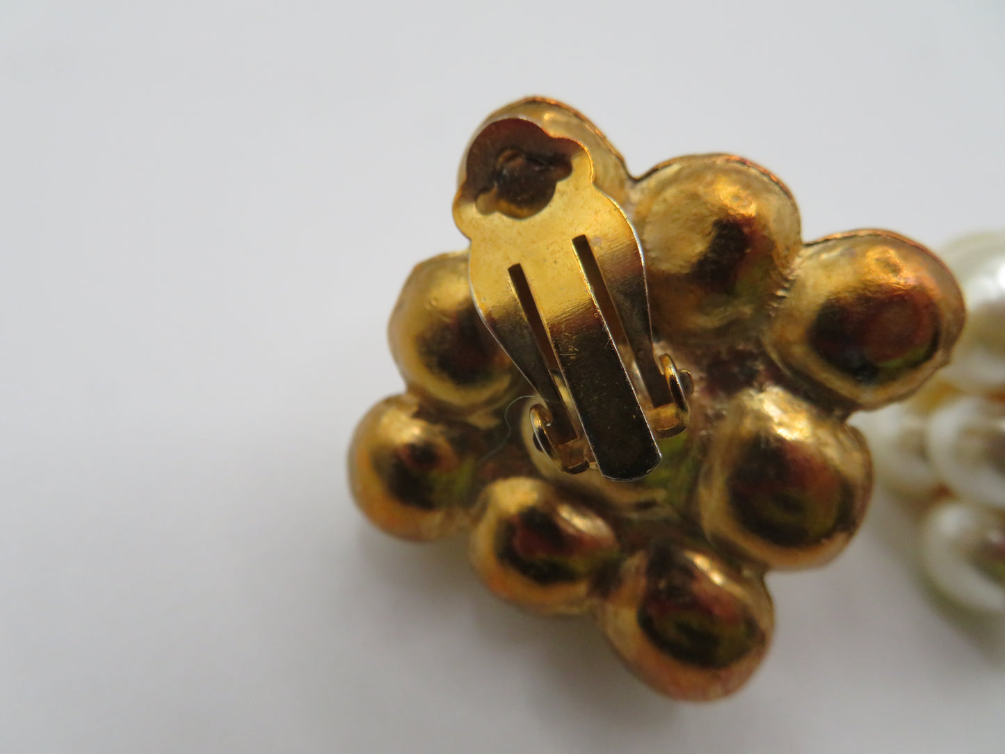 Vintage Chunky Bubble Pyramid Clip On Earrings