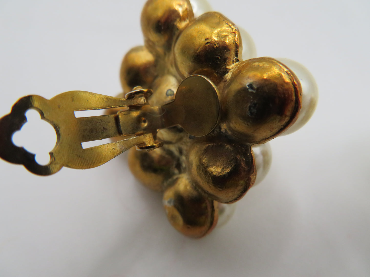 Vintage Chunky Bubble Pyramid Clip On Earrings