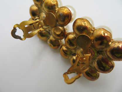 Vintage Chunky Bubble Pyramid Clip On Earrings