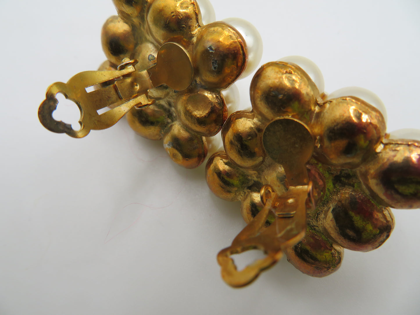 Vintage Chunky Bubble Pyramid Clip On Earrings