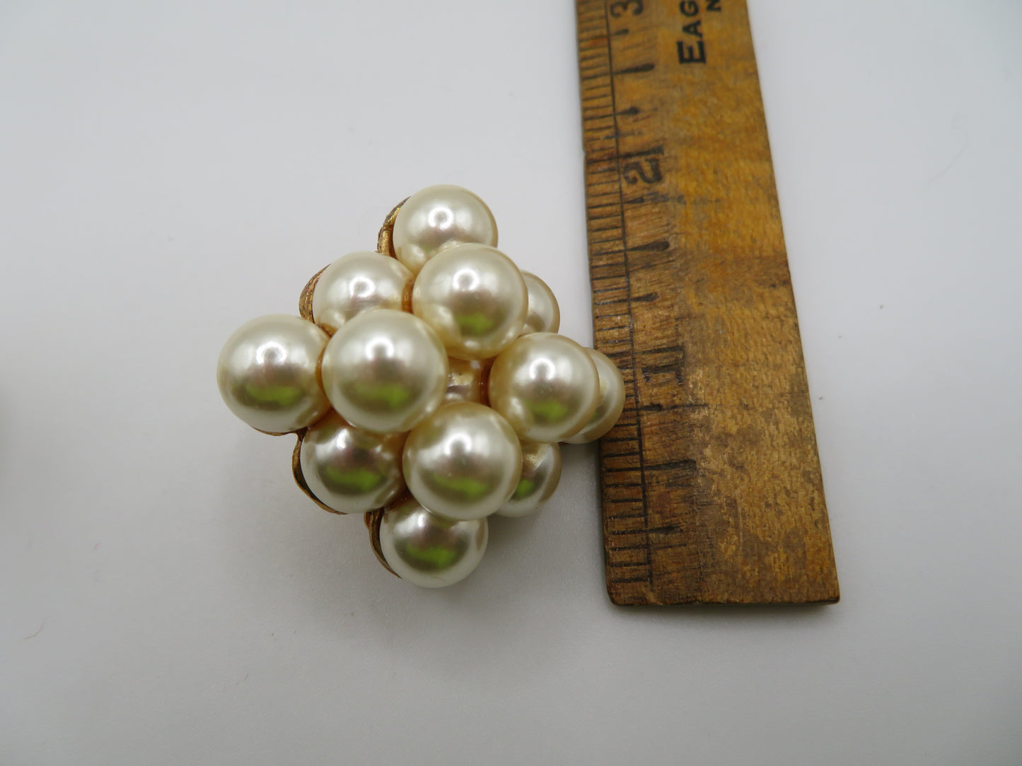 Vintage Chunky Bubble Pyramid Clip On Earrings