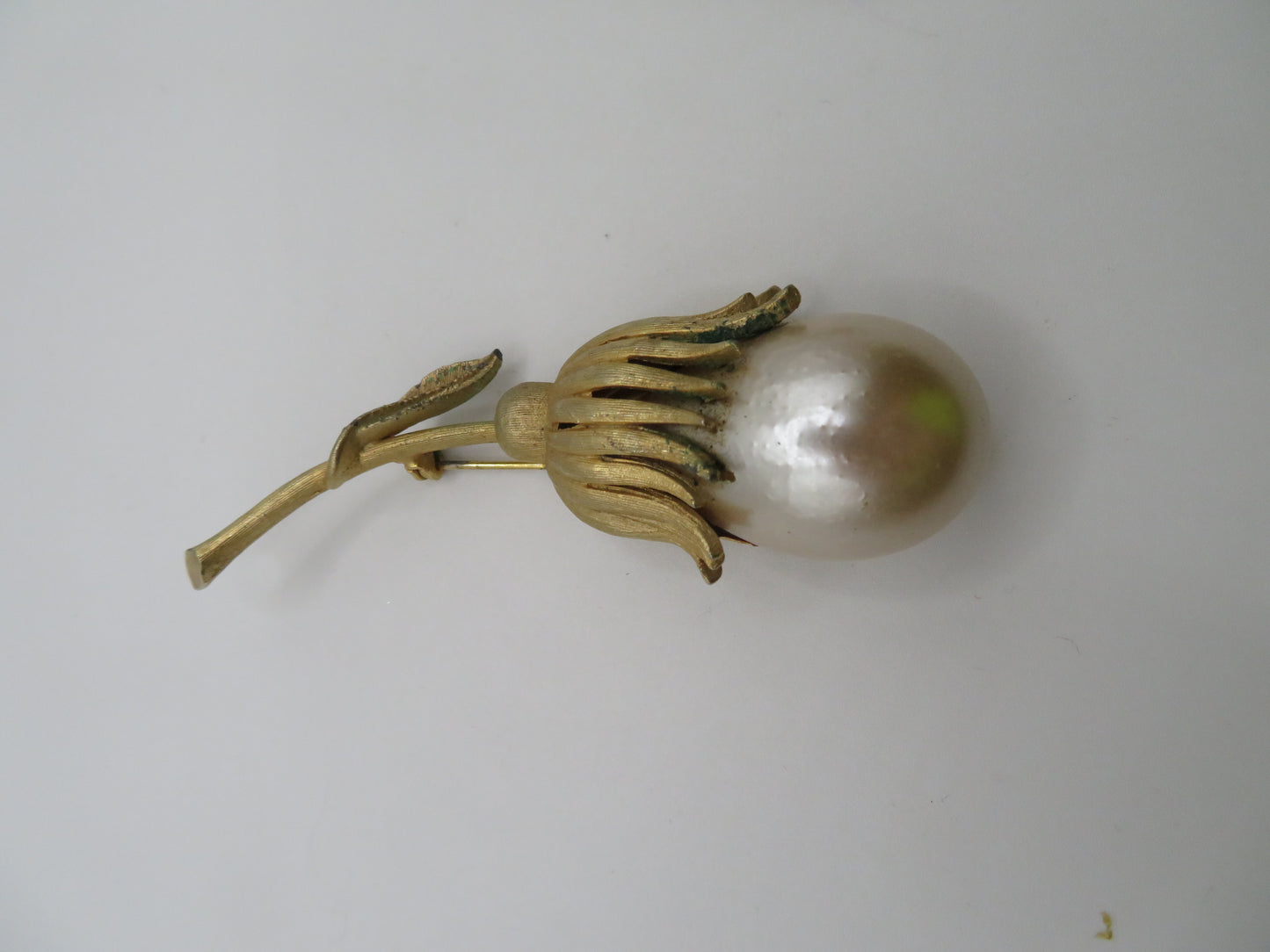 Vintage Supersized Chunky Pearl Flower Brooch