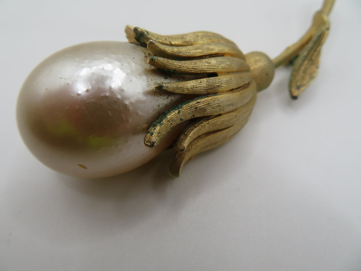 Vintage Supersized Chunky Pearl Flower Brooch