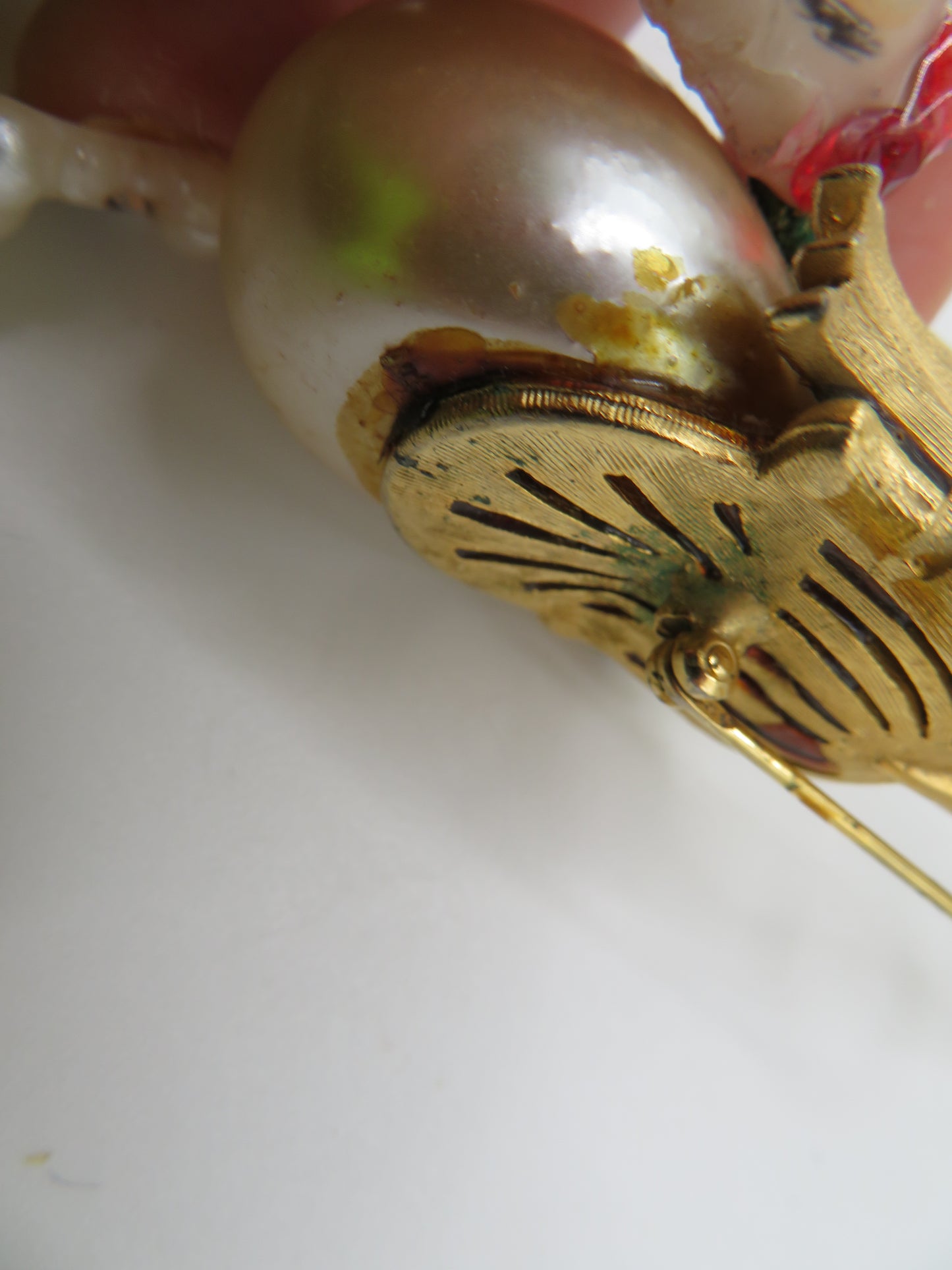 Vintage Supersized Chunky Pearl Flower Brooch