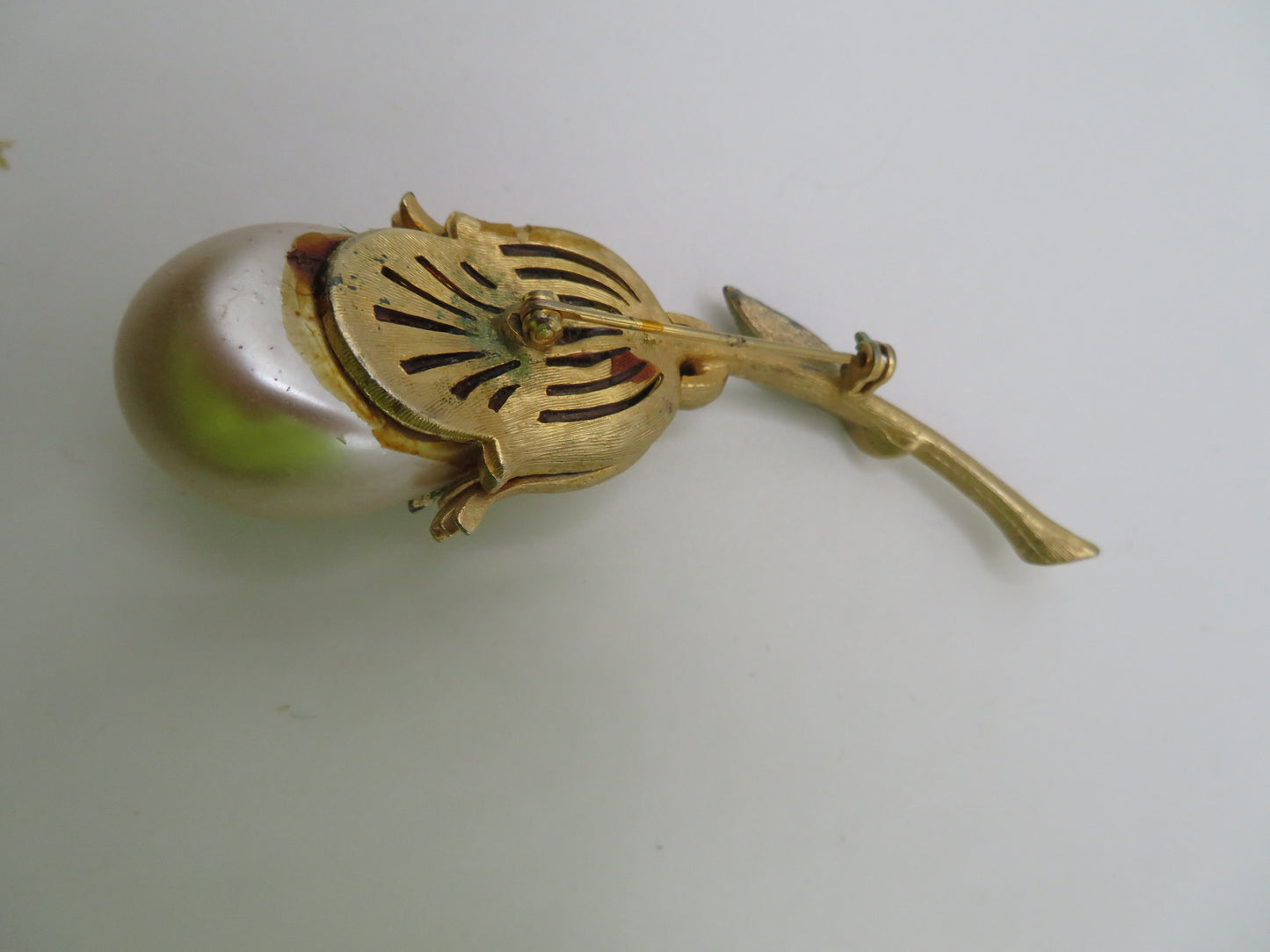 Vintage Supersized Chunky Pearl Flower Brooch