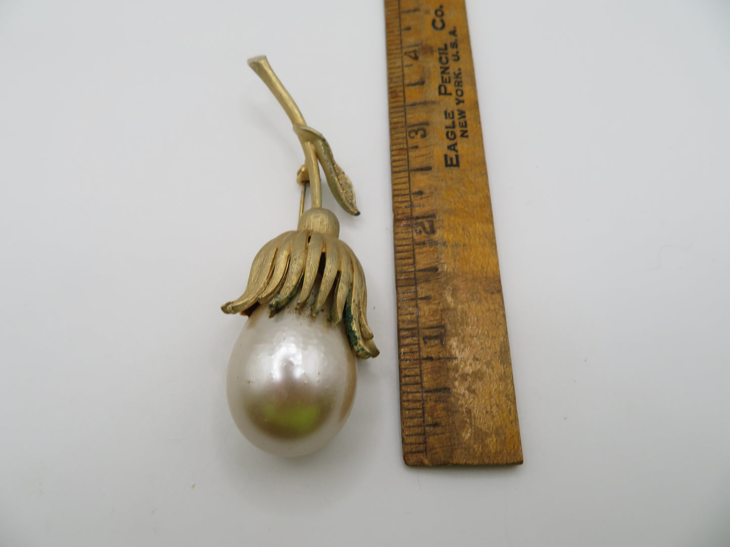 Vintage Supersized Chunky Pearl Flower Brooch