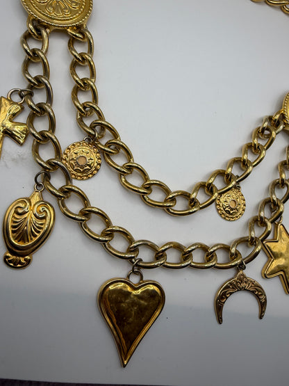 Vintage Iconic Escada Charm Necklace & Belt