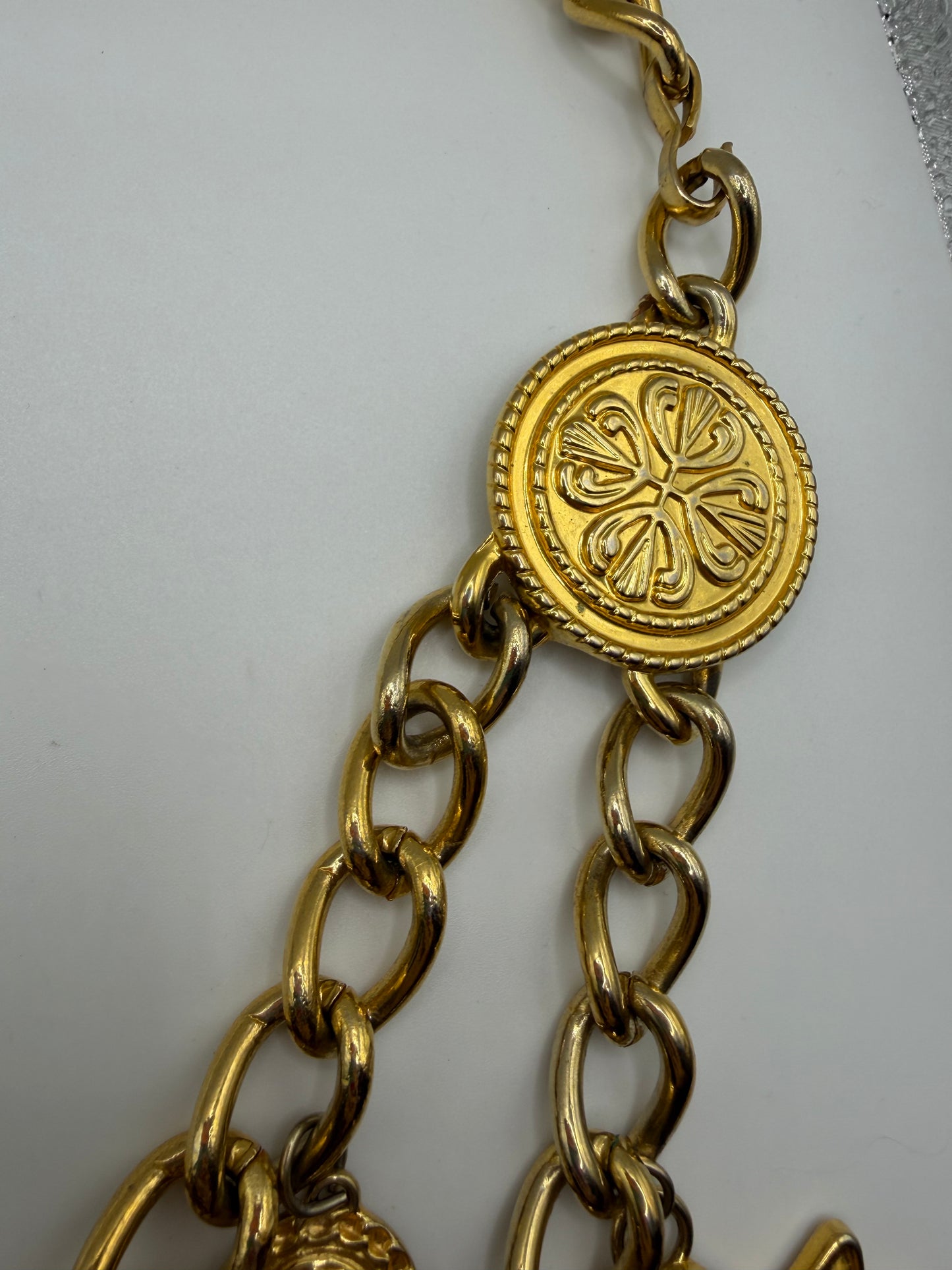 Vintage Iconic Escada Charm Necklace & Belt