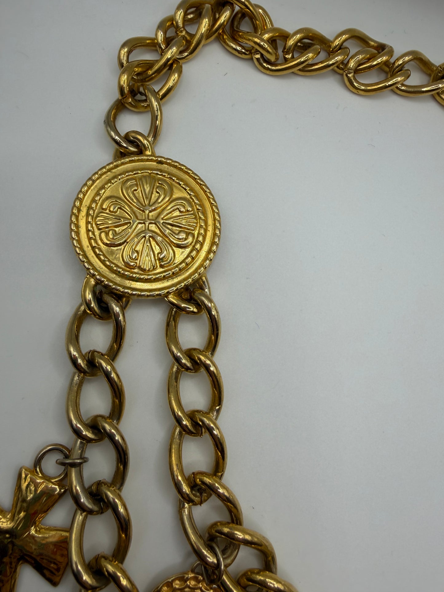 Vintage Iconic Escada Charm Necklace & Belt