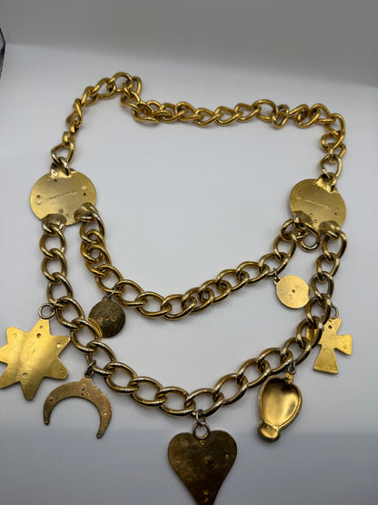 Vintage Iconic Escada Charm Necklace & Belt