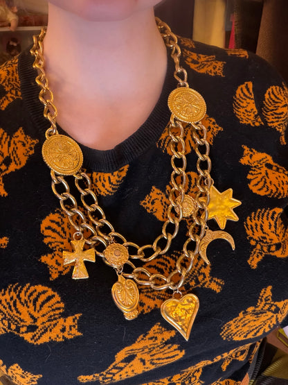 Vintage Iconic Escada Charm Necklace & Belt
