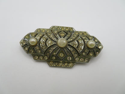 Antique Art Deco Pearl Paste Brooch