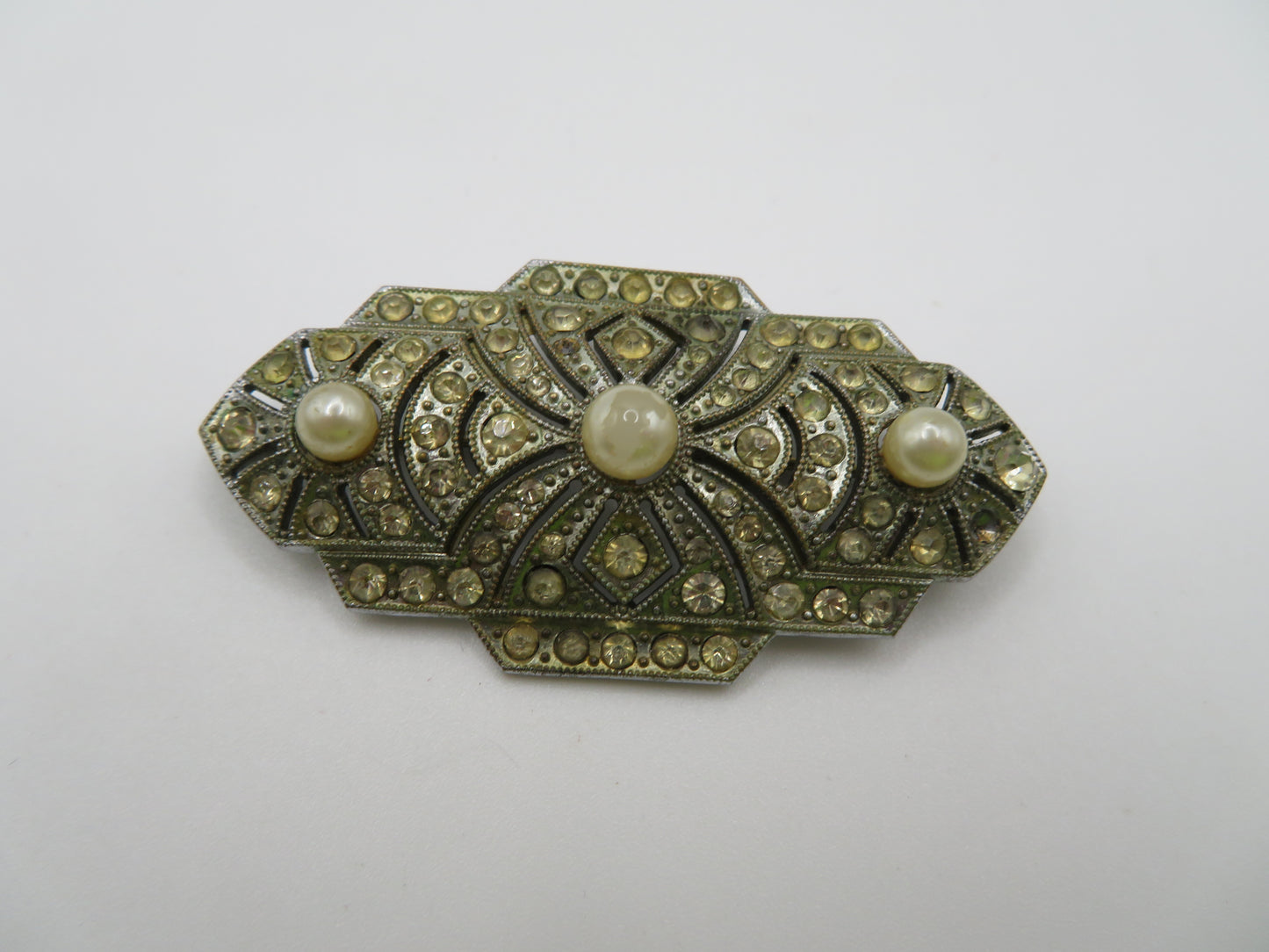 Antique Art Deco Pearl Paste Brooch