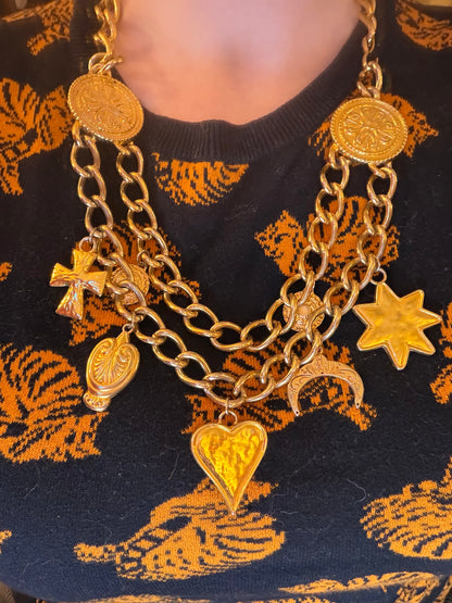 Vintage Iconic Escada Charm Necklace & Belt