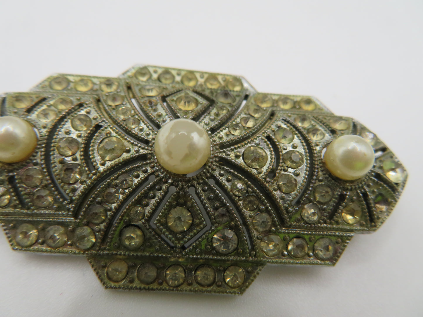 Antique Art Deco Pearl Paste Brooch