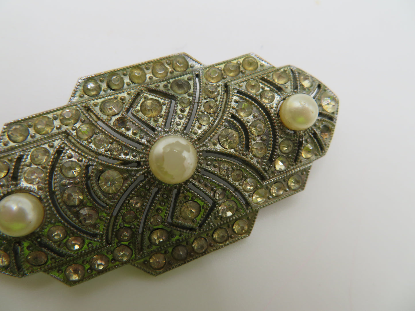 Antique Art Deco Pearl Paste Brooch