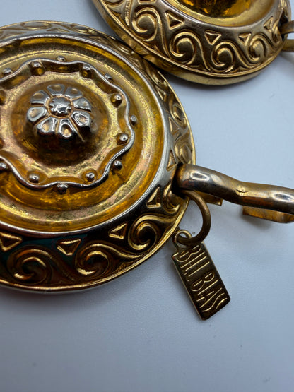 Vintage Bill Blass Chunky Gold Medallion Chain Belt