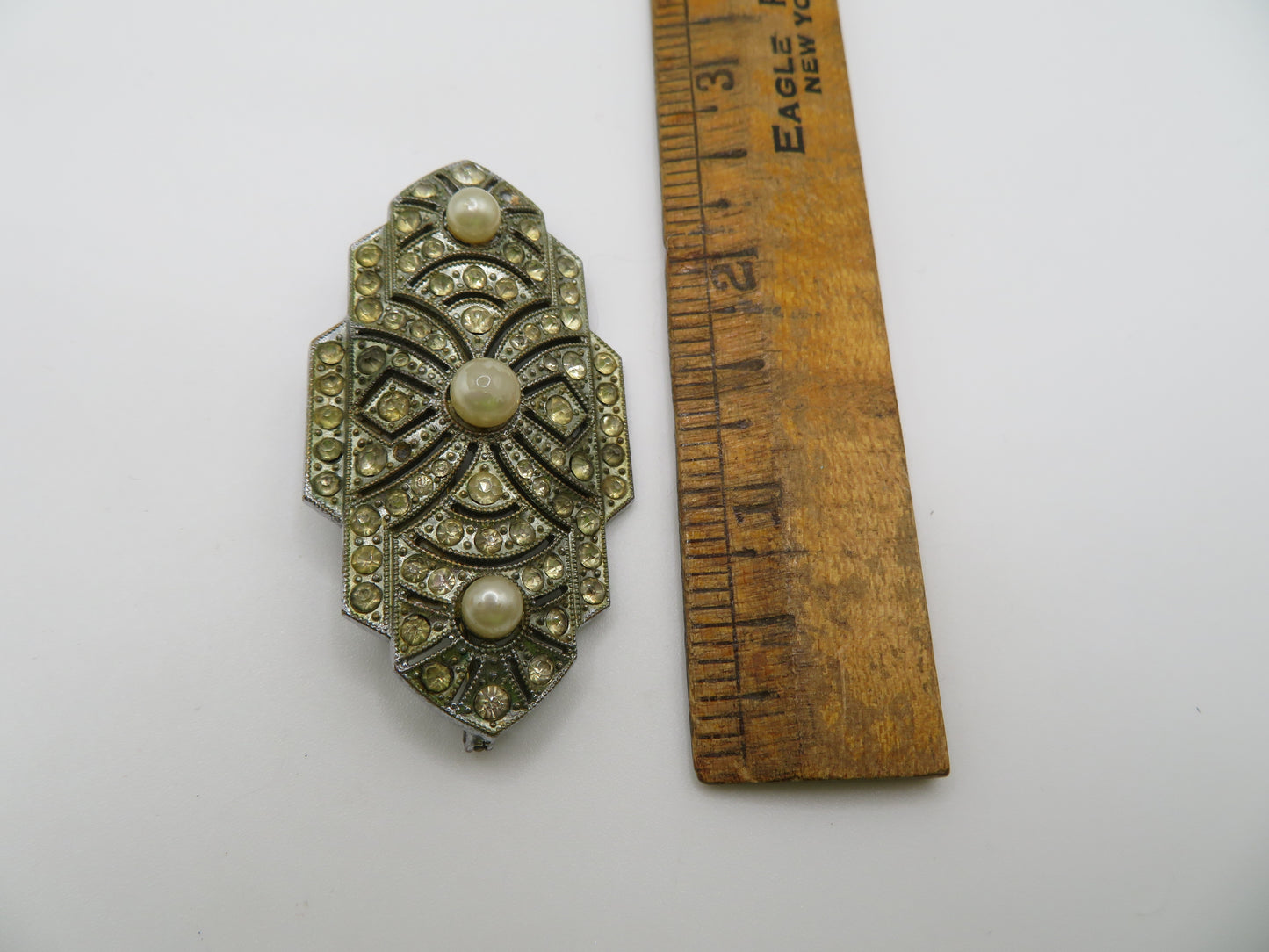 Antique Art Deco Pearl Paste Brooch