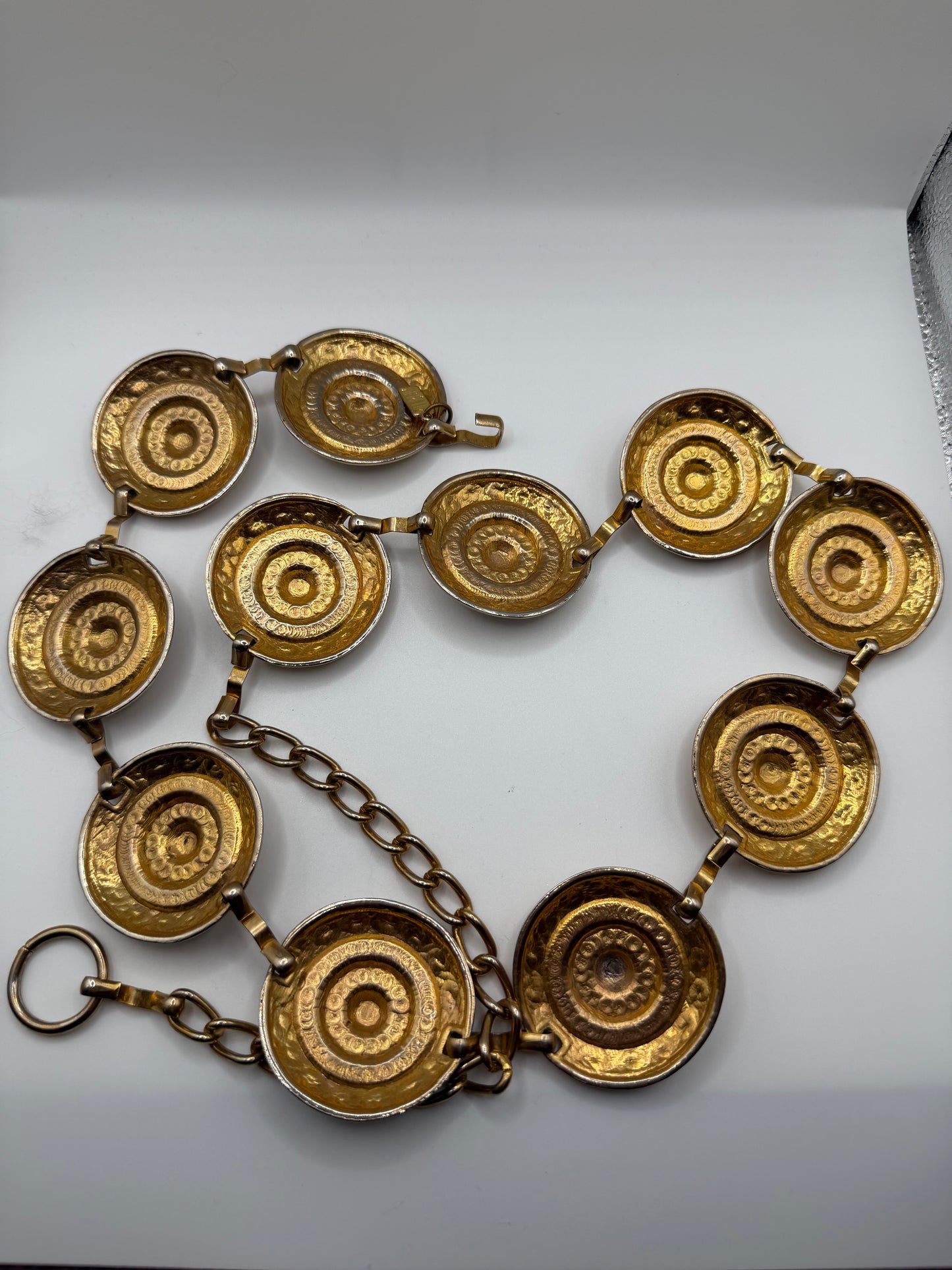 Vintage Bill Blass Chunky Gold Medallion Chain Belt
