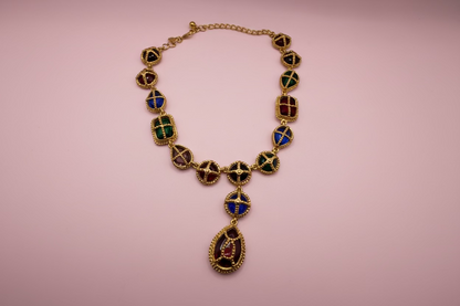 Vintage Rare 1990s Kenneth Jay Lane Gripoix Byzantine Necklace
