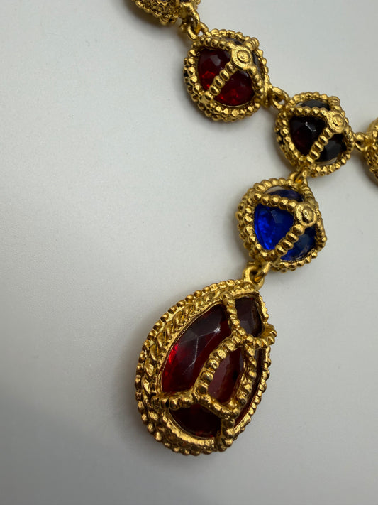 Vintage Rare 1990s Kenneth Jay Lane Gripoix Byzantine Necklace