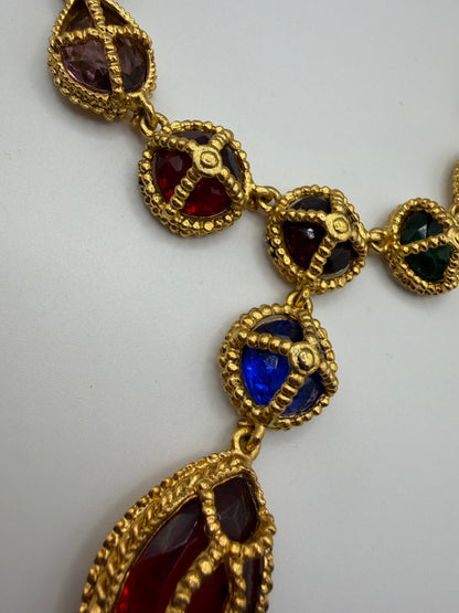 Vintage Rare 1990s Kenneth Jay Lane Gripoix Byzantine Necklace