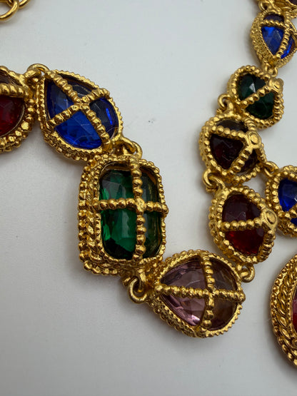 Vintage Rare 1990s Kenneth Jay Lane Gripoix Byzantine Necklace