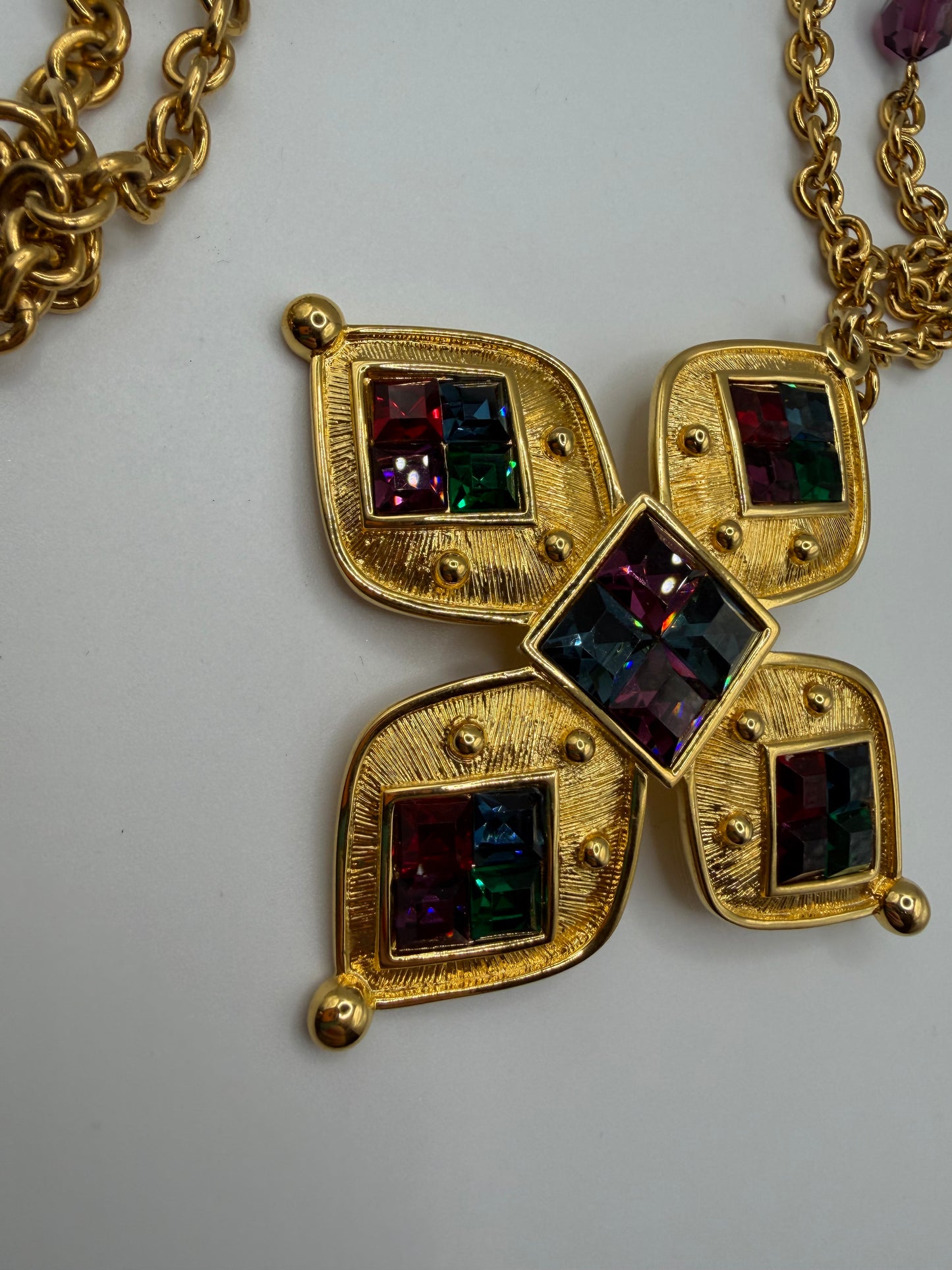 Vintage Napier Maltese Cross Golden Byzantine Necklace