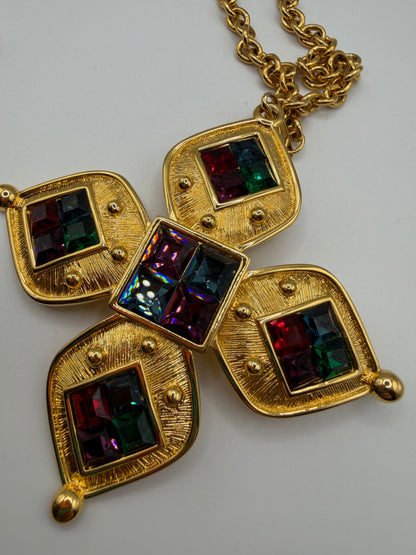 Vintage Napier Maltese Cross Golden Byzantine Necklace