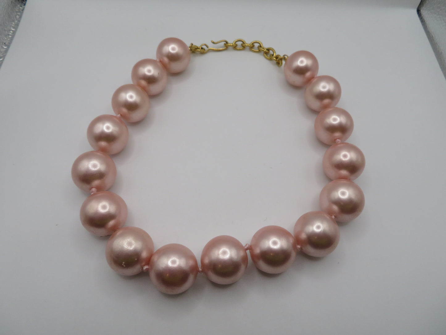 Vintage Super Chunky Oversized Pink Pearl Necklace