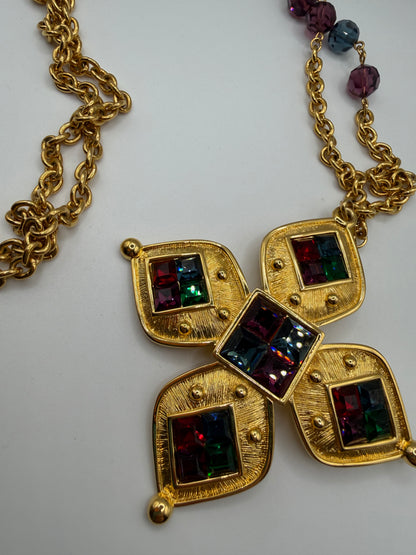 Vintage Napier Maltese Cross Golden Byzantine Necklace