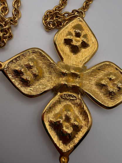 Vintage Napier Maltese Cross Golden Byzantine Necklace