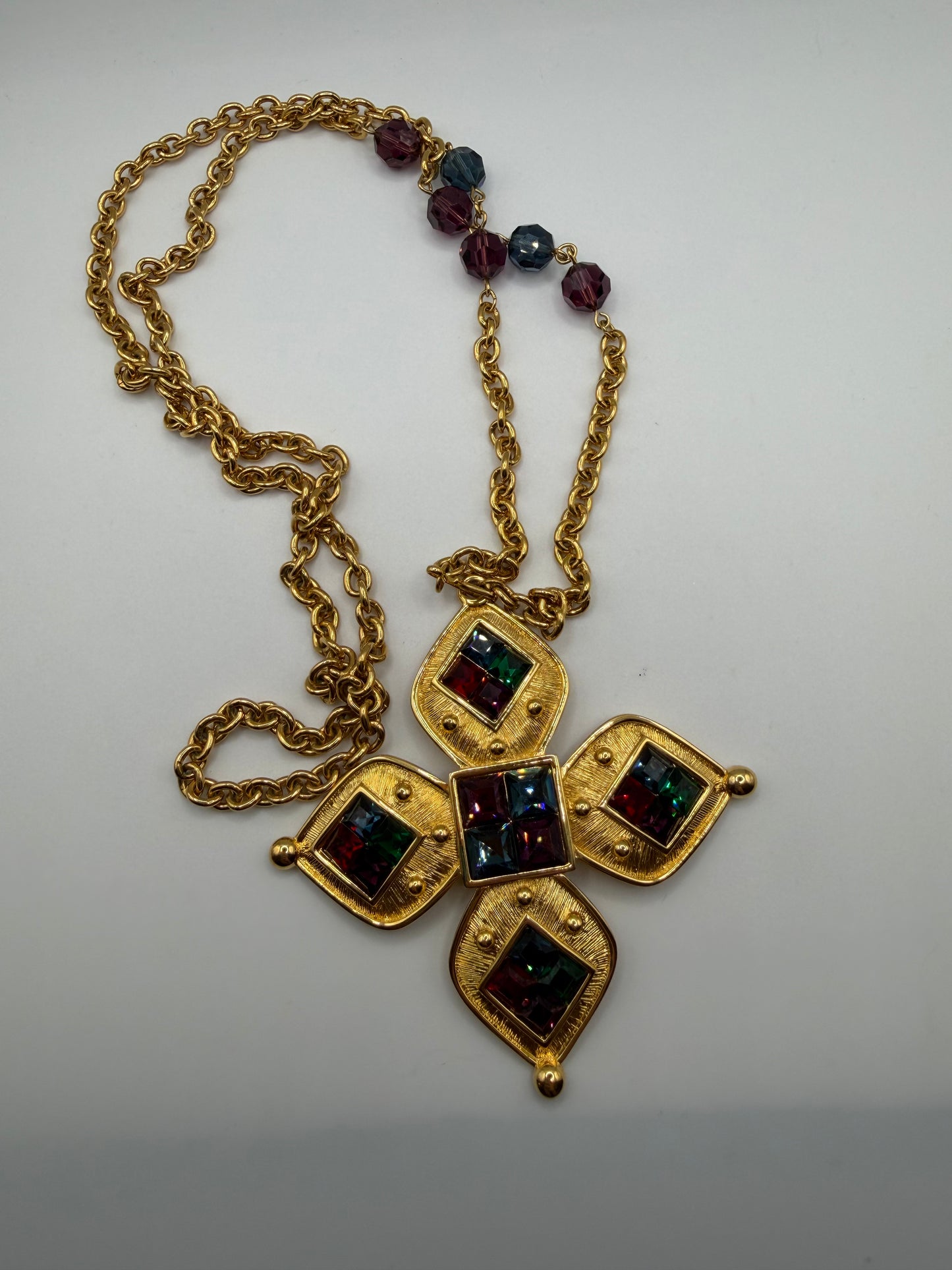 Vintage Napier Maltese Cross Golden Byzantine Necklace