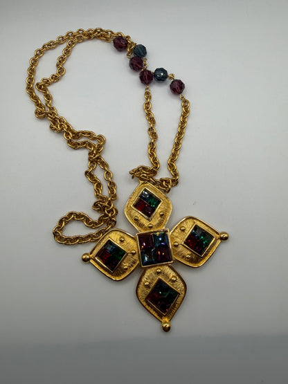 Vintage Napier Maltese Cross Golden Byzantine Necklace