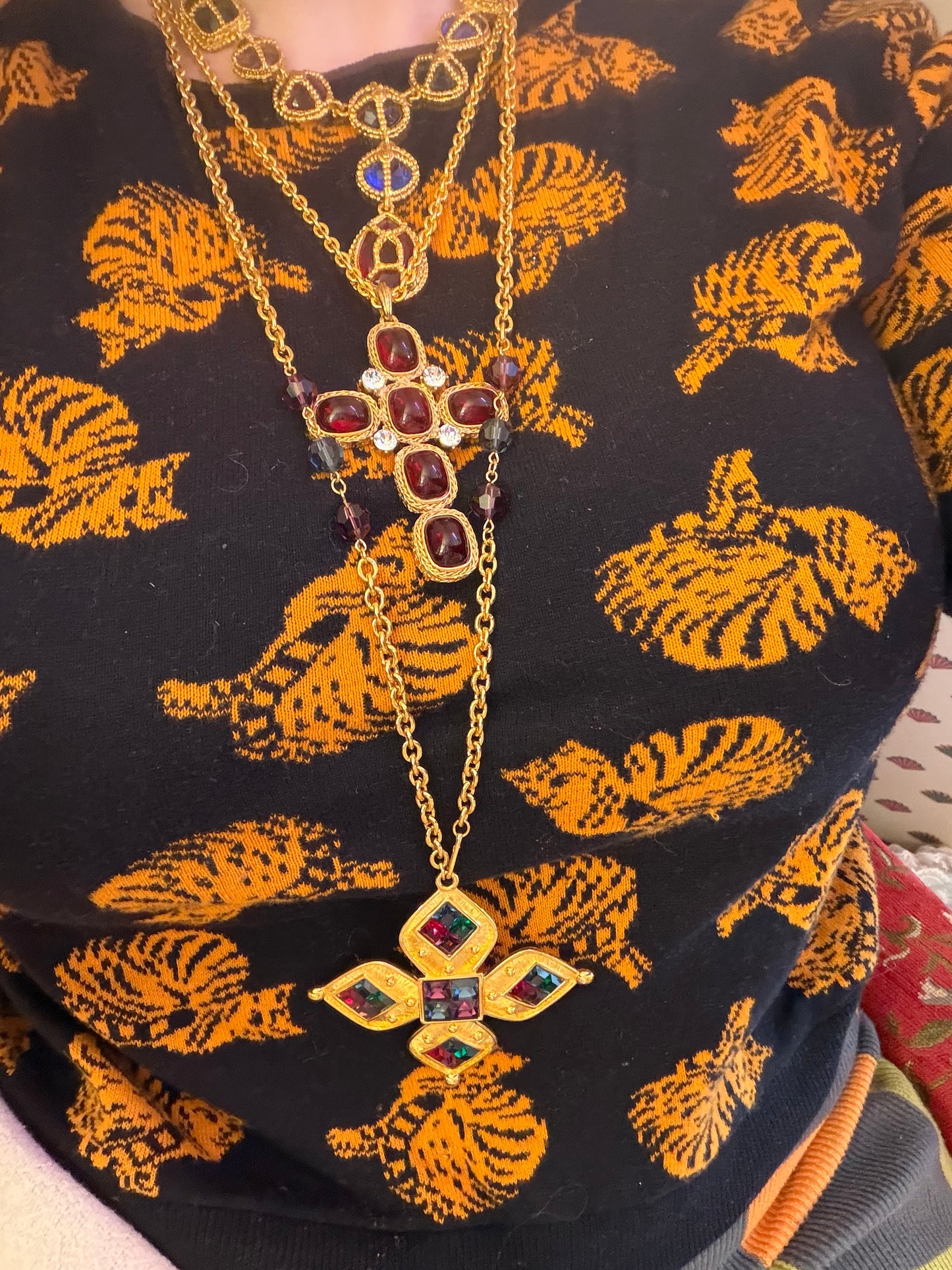 Vintage Napier Maltese Cross Golden Byzantine Necklace