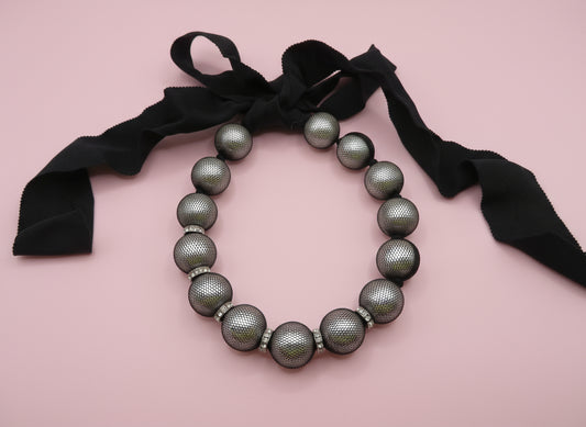 Vintage Lanvin Oversized Tulle Wrapped Pearl Necklace