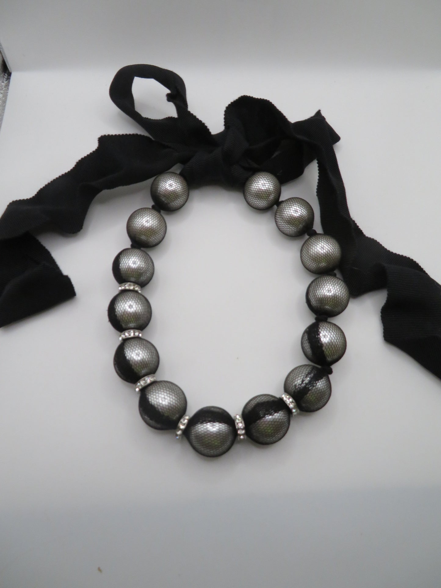 Vintage Lanvin Oversized Tulle Wrapped Pearl Necklace