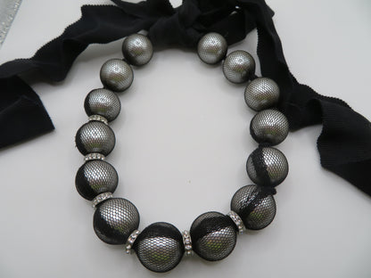 Vintage Lanvin Oversized Tulle Wrapped Pearl Necklace