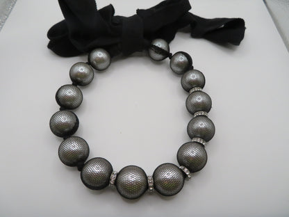 Vintage Lanvin Oversized Tulle Wrapped Pearl Necklace