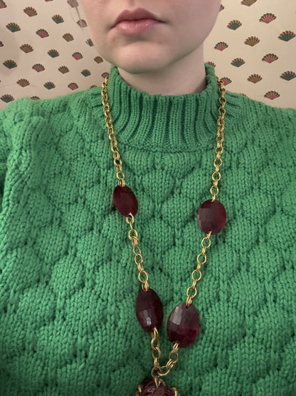 Vintage Roger Van S Red Statement Necklace