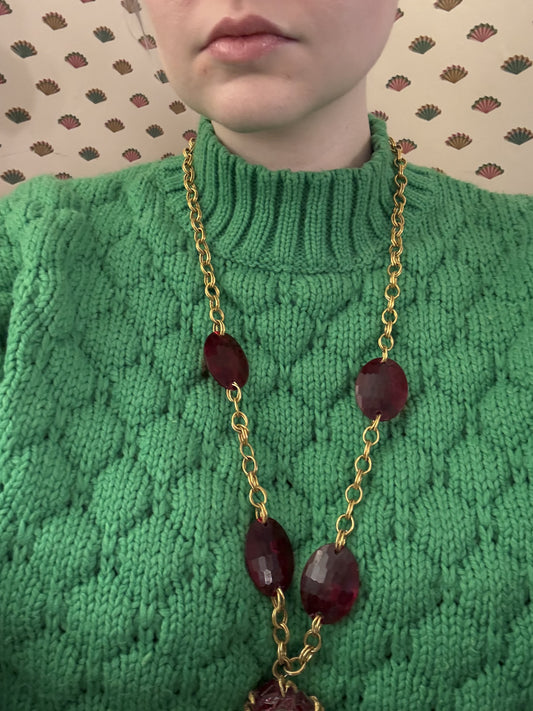 Vintage Roger Van S Red Statement Necklace