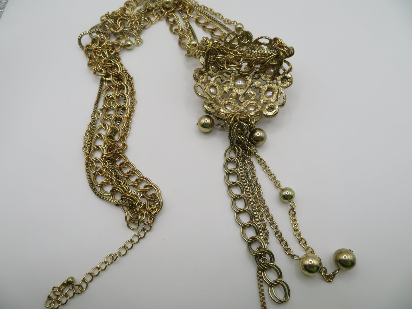 Vintage Mystical Pearl Crystal Pendant Necklace